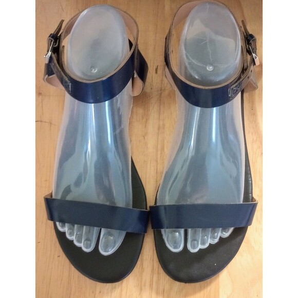 J. Crew Hadley Sandals Ankle Strap Open Toe Navy Blue Size 8 - Picture 3 of 6